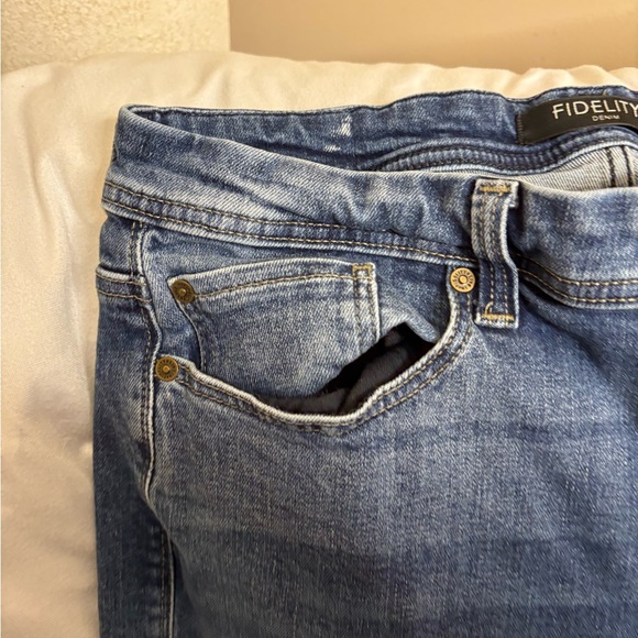 Fidelity Jeans Mens 36 (Act. 36x28) Denim Torino Slim Fit Straight Stretch Blue - Picture 2 of 3